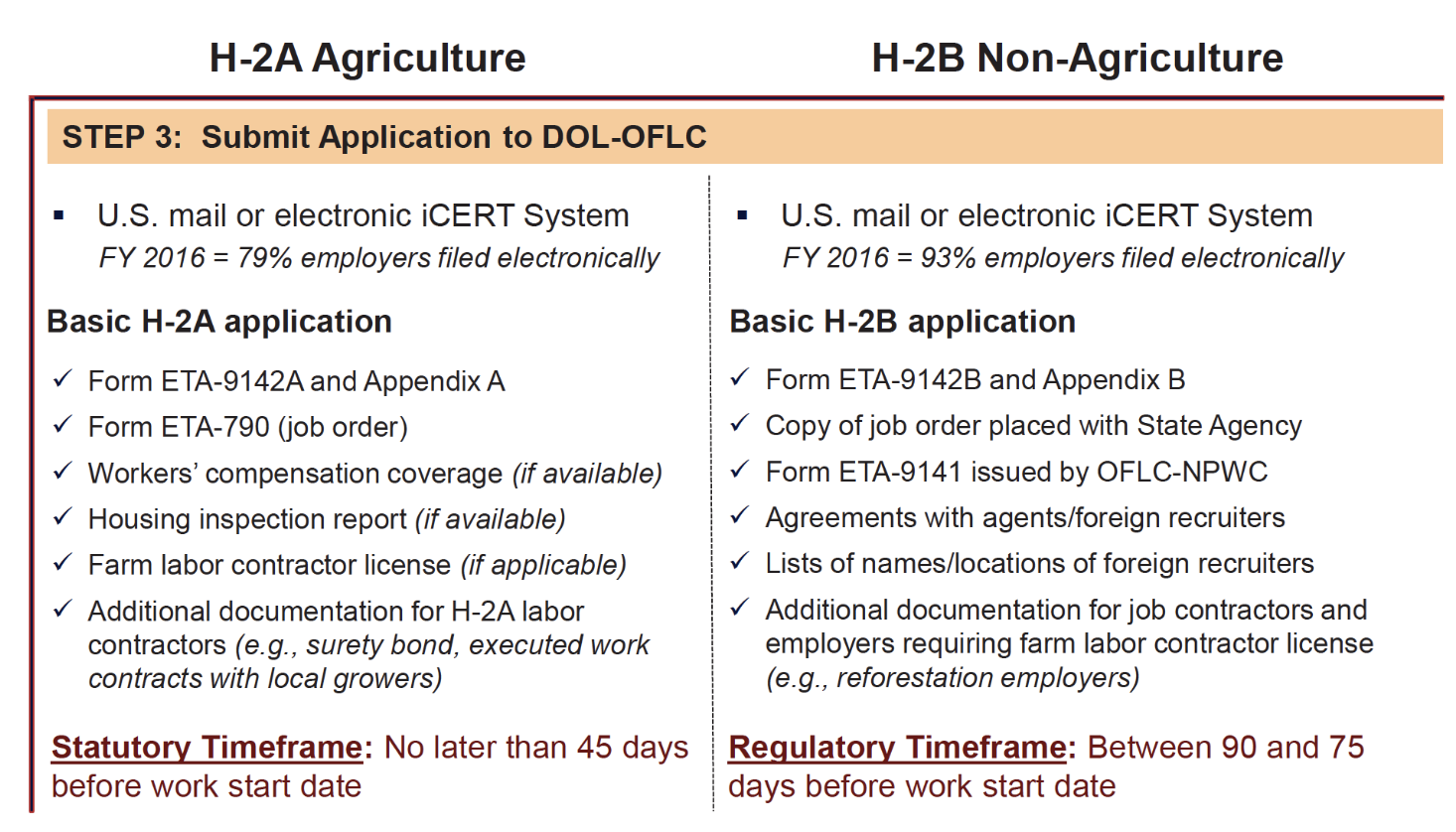 Application Filing Requirements